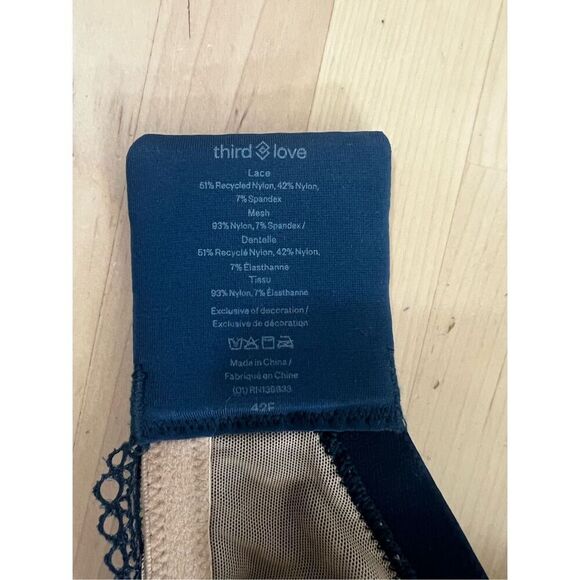 Third Love Turquoise Floral Lace Underwired Bra Size 42F Lightly Lined Lingerie - Picture 8 of 10